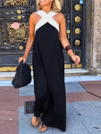 Black with White Shoulder Detail