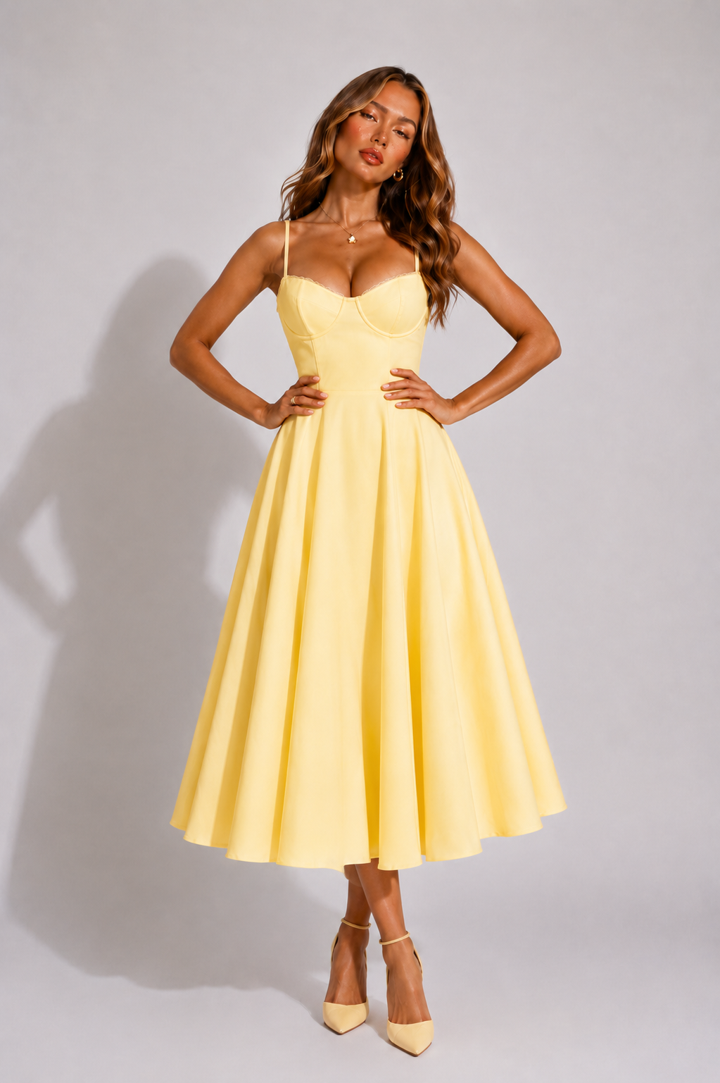 bustier flare dress Women's Midi Dress, Lace Trim Sweetheart Neckline Spaghetti Strap Fit and Sundress with Tulle Underskirt for Wedding Guests – Bellmere and eye Angel Forever Beaded Lace Size:XL / 10 meta-related-product-cotton-poly-dress-khaki-pleated