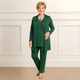 Women's Cardigan Top Pants Set in Taupe Brown - View 7 | Bellmere