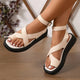 Livia | Women's Platform Sandals with Criss-Cross Straps and Ankle Buckle