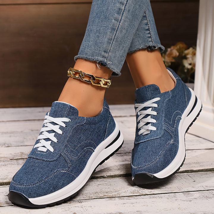 Women's Denim Sneakers in Blue - View 5 | Bellmere