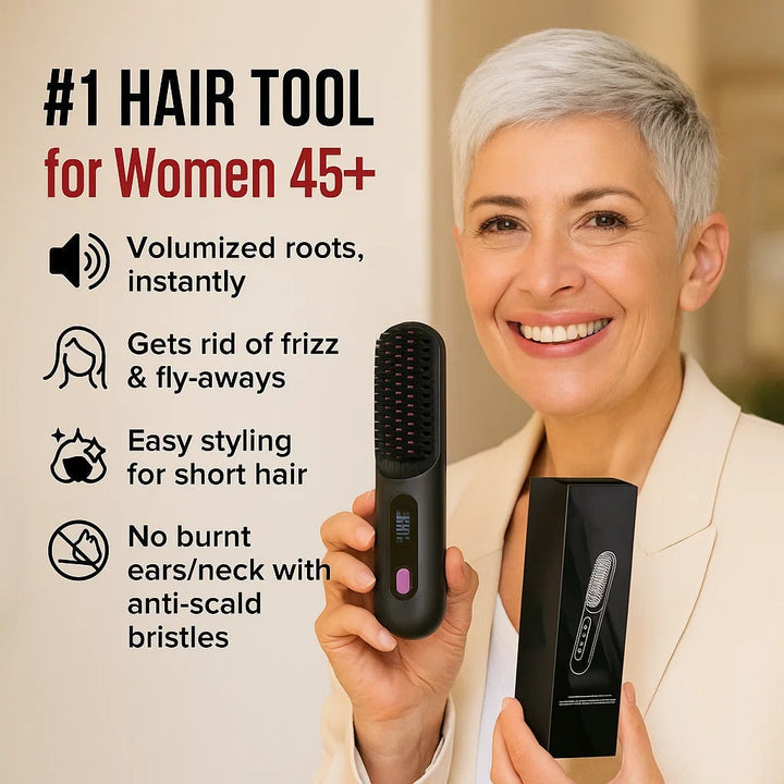 Wireless ceramic heating hair straightening comb