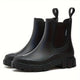 Women's slip-on Chelsea boots with elastic sides and lug soles