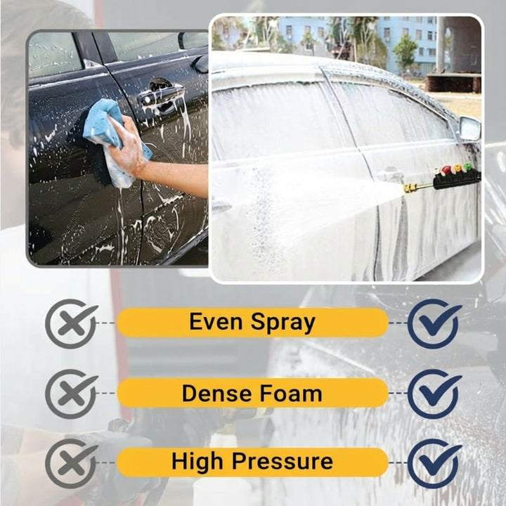 4000 PSI high-pressure cleaning wand set with extension sections and spray nozzles