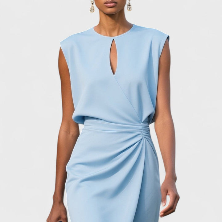 Women's Elegant Dress in Sky Blue - View 7 | Bellmere