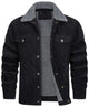 Corduroy jacket with sherpa collar and lining