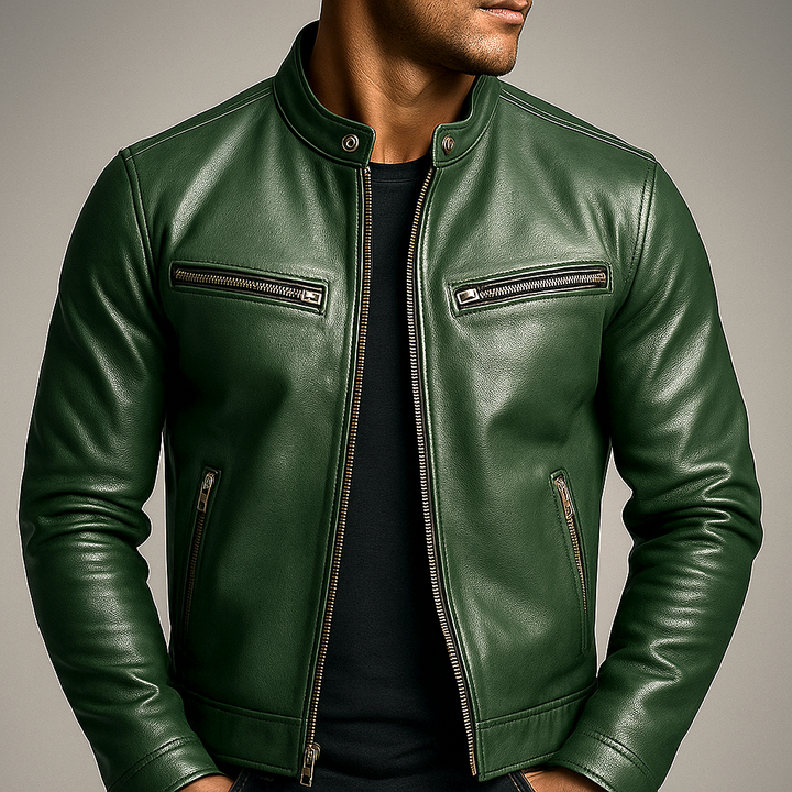 Unisex solid zip front jacket with stand collar and multiple zip pockets