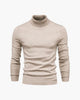 Women's ribbed turtleneck sweater with long sleeves and fitted hip-length cut