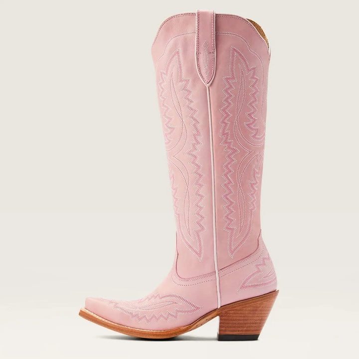 Women's knee-high embroidered western cowboy boots with pointed toes