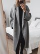 Women's long double-breasted coat with notched lapels