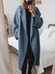 Women's long double-breasted coat with notched lapels