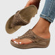 Carmina | Women's Embroidered Wedge Thong Sandals Slip-On
