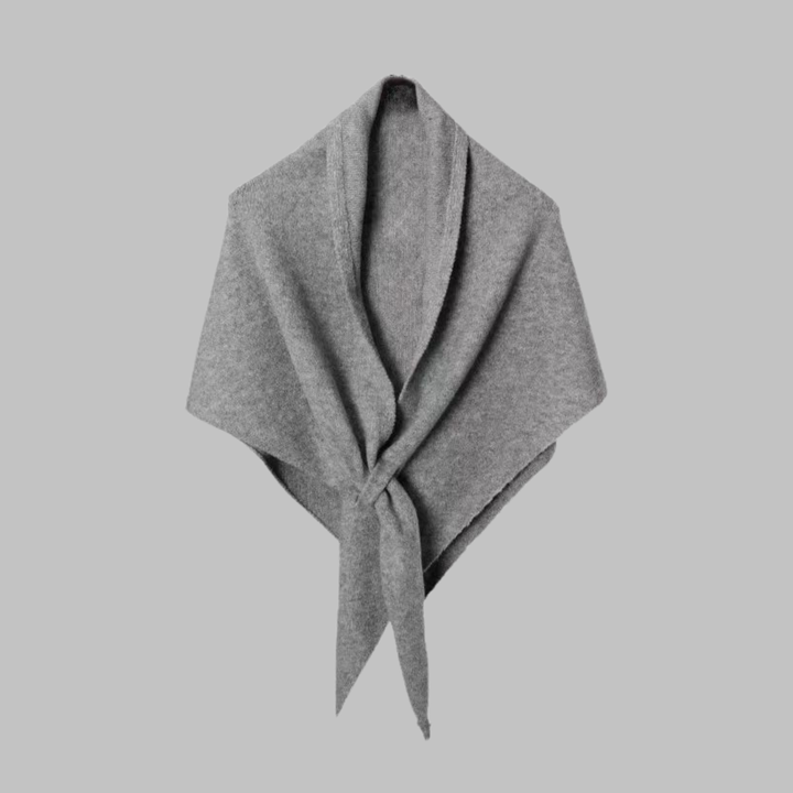 Women's Soft Triangle Shawl in Red Striped - View 9 | Bellmere