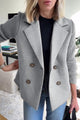 Women's structured blazer with notched lapels and ribbed long sleeves