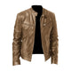 Unisex zip-front biker jacket with stand collar and multiple zipped pockets