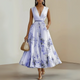 Flowy Sleeveless Summer Maxi Dress in Beige - View 6 | Bellmere