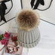Classic Knit Beanie with Pom in Khaki - View 14 | Bellmere