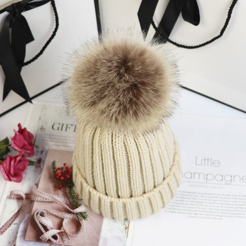 Classic Knit Beanie with Pom in Khaki - View 18 | Bellmere