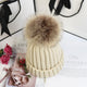 Classic Knit Beanie with Pom in Khaki - View 18 | Bellmere