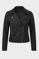Women's cropped biker jacket with notched lapels and front zippers