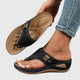 Carmina | Women's Embroidered Wedge Thong Sandals Slip-On