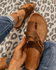 Sonya | Women's Flat Toe Loop Sandals Cushioned Footbed Summer Slides