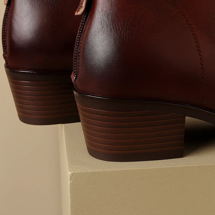 Women's Leather Ankle Boots in Black - View 8 | Bellmere