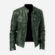 Men's solid biker jacket with stand collar and zipped pockets