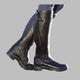 Women's tall riding boots with buckle strap and low heel