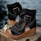 Women's Boho Wedge Sandals with Buckle in Purple - View 3 | Bellmere