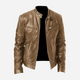 Men's solid biker jacket with stand collar and zipped pockets