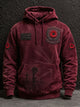 Men's oversized Remembrance Day hoodie with poppy graphics and front pocket