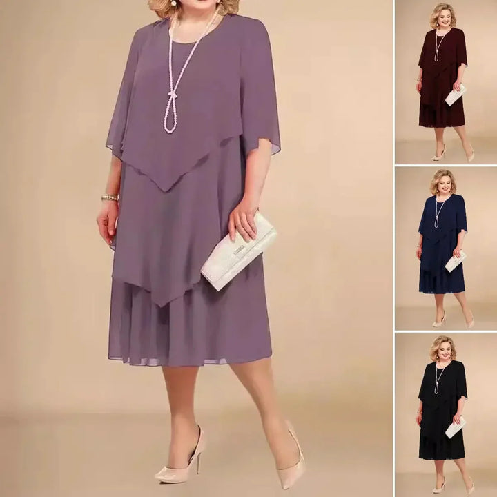 Elegant Chiffon Dress in Black - View 6 | Bellmere