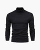 Women's ribbed turtleneck sweater with long sleeves and fitted hip-length cut
