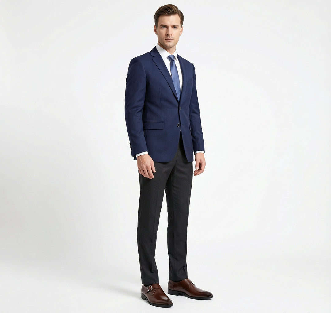Men's polished buckle loafers with perforated almond toes