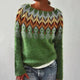 Women's Fair Isle pattern pullover sweater with long sleeves