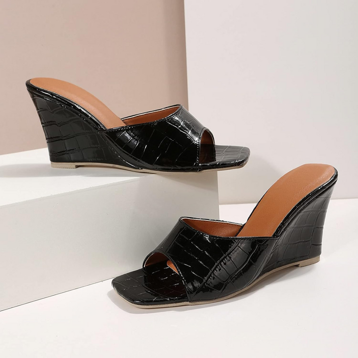Carole | Women's Monroe Faux Snake Leather Wedges