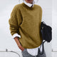 Women's knit cardigan with asymmetric button front and long sleeves