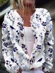 Women's floral knit cardigan with long sleeves