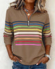 Women's multicoloured striped quarter-zip sweatshirt