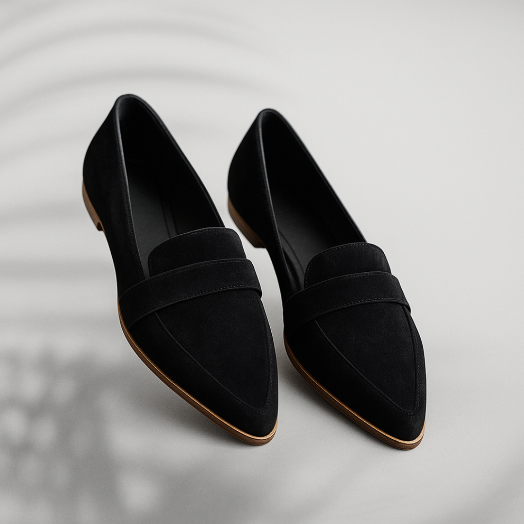Women's Sleek Toe Loafers in Black | Bellmere