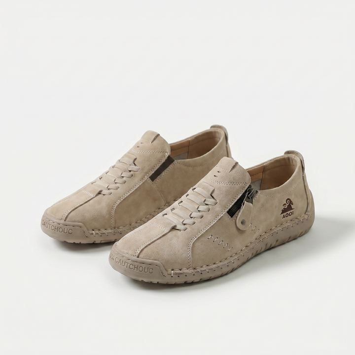 Women's low profile lace-up sneakers with side zip