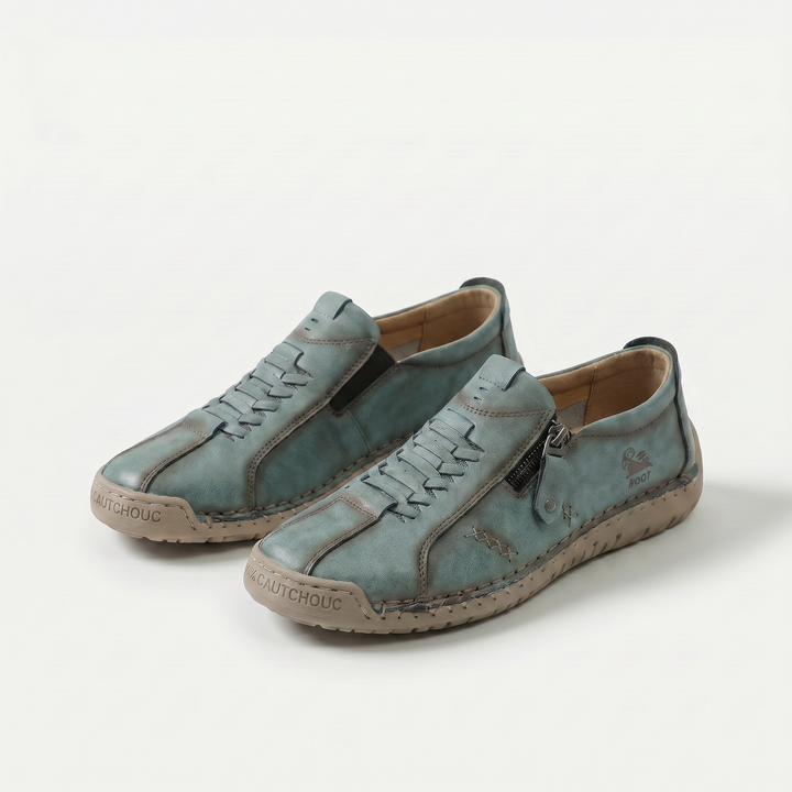 Women's low profile lace-up sneakers with side zip