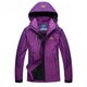 Women's hooded color-block jacket with long sleeves, zip pockets and front zipper