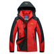 Women's hooded color-block jacket with long sleeves, zip pockets and front zipper