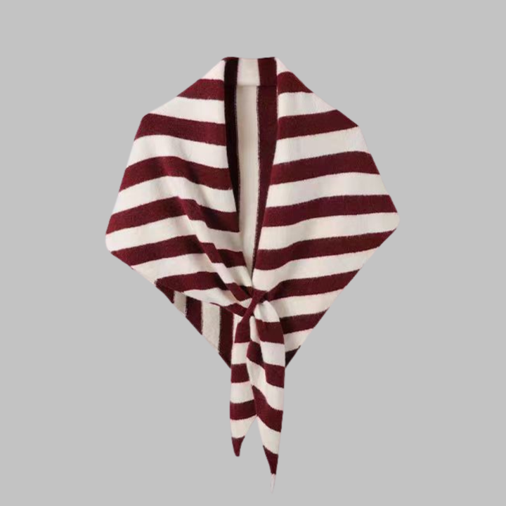 Women's Soft Triangle Shawl in Red Striped | Bellmere