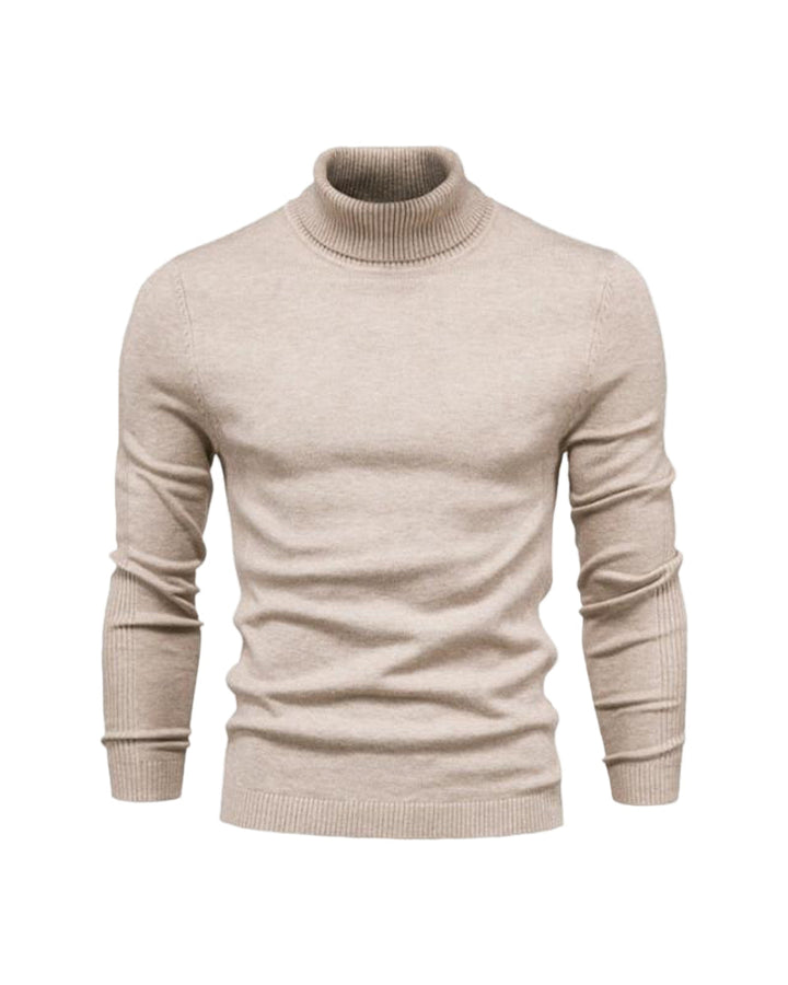 Men's long-sleeve ribbed turtleneck sweater
