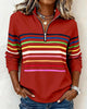 Women's multicoloured striped quarter-zip sweatshirt