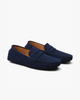 Men's penny loafers with rounded moc toes, vamp straps and stitched detailing