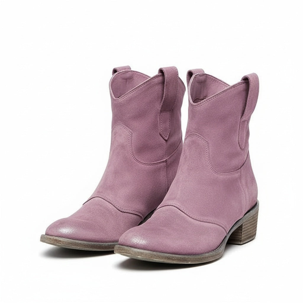 Vintage Western Ankle Boots in Brown - View 5 | Bellmere